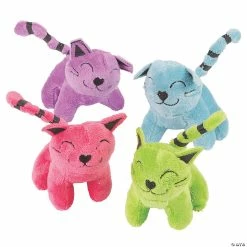 New 🎉 Mini Bright Stuffed Cats - 12 Pc. ⌛