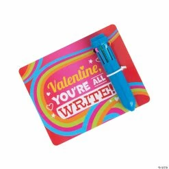 Deals 🎁 Mini Neon Shuttle Pen Valentine Exchanges with Card for 12 🎉