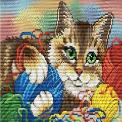 Best Pirce 🔔 MP Studia - Cat with the Ball M-032 / SM-032 Counted Cross-Stitch Kit ❤️