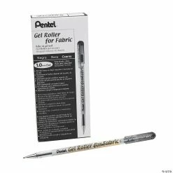 Outlet 😉 Pentel® Gel Roller Pen for Fabric, Black, Pack of 12 🔥