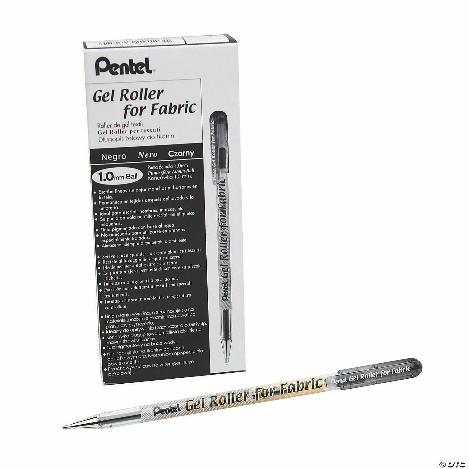 Outlet ๐ Pentelยฎ Gel Roller Pen for Fabric, Black, Pack of 12 ๐ฅ