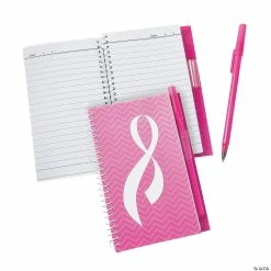 Top 10 ✔️ Pink Ribbon Spiral Notebook & Pen Sets - 12 Pc. 🔔