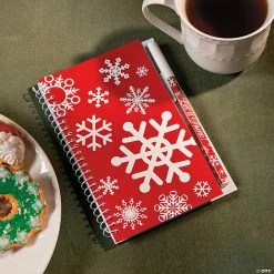 Best Pirce 👏 Red & White Snowflake Spiral Notepad & Pen Sets - 12 Pc. ❤️