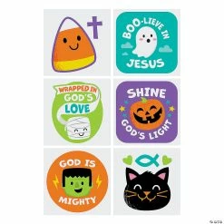 Budget 🎉 Religious 💀 Halloween Glitter Temporary Tattoos - 72 Pc. 🥰