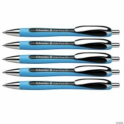 Outlet 🔥 Schneider Rave Retractable Ballpoint Pen, ViscoGlide Ink, 1.4 mm, Black, Pack of 5 ⌛