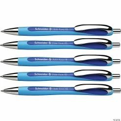 Deals 💯 Schneider Rave Retractable Ballpoint Pen, ViscoGlide Ink, 1.4 mm, Blue, Pack of 5 🤩