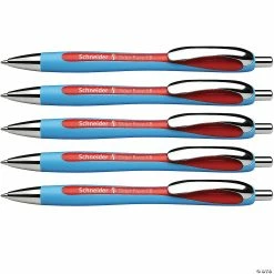 Cheapest 🌟 Schneider Rave Retractable Ballpoint Pen, ViscoGlide Ink, 1.4 mm, Red, Pack of 5 👍