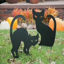 Hot Sale 😀 Silhouette Cat Yard Signs 🧛 Halloween Decorations 🔥