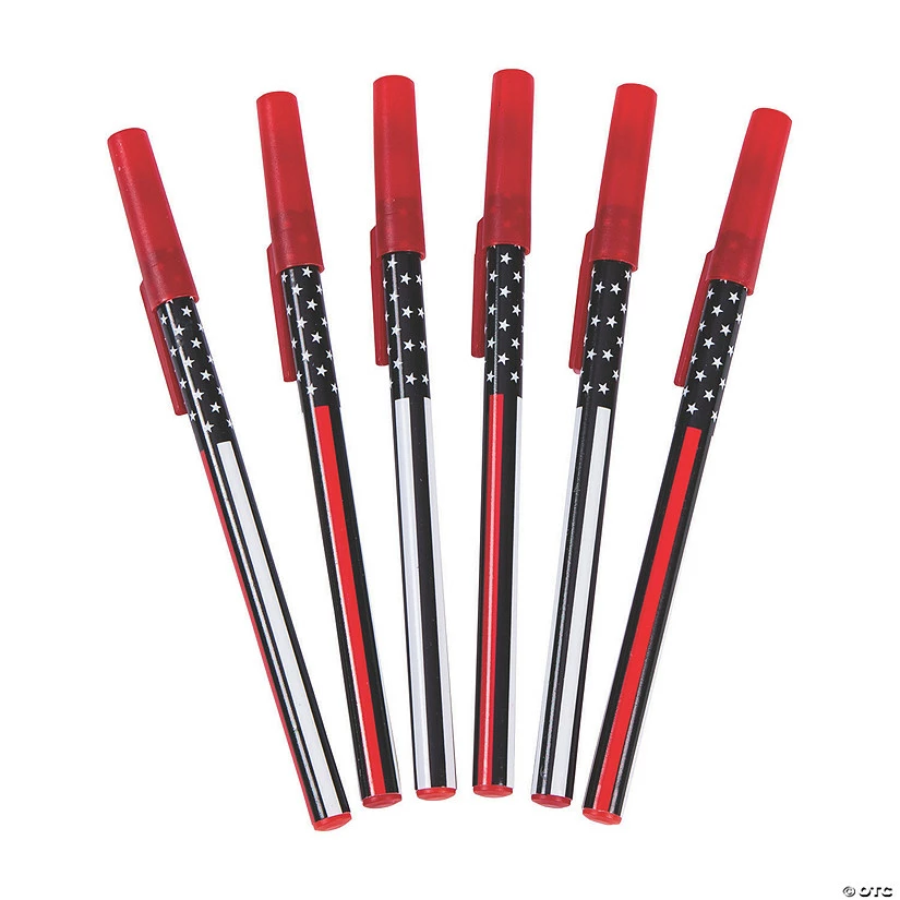 Cheapest ๐งจ Thin Red Line Stick Pens - 12 Pc. ๐ฅ