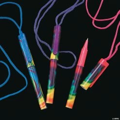 Budget 🧨 Tie-Dyed Pens on A Rope - 12 Pc. ⭐