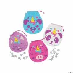 Promo ⌛ Valentine's Day Anicorn Drawstring Goody Bags - 72 Pc. 🤩