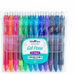 Best Sale ✔️ WallDeca (0.5mm), 12 Count, Gel Ink Pens, Assorted Rainbow Colors 😀