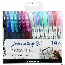 Cheapest 👍 Zebra Journaling Pen Set 14pc Sarasa Clip & Mildliner ✨