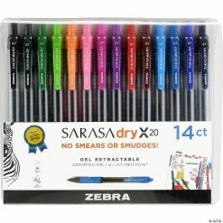 New 🎁 Zebra Pen Sarasa Gel Retractable Gel Pens, Assorted 14-Pack 🎉