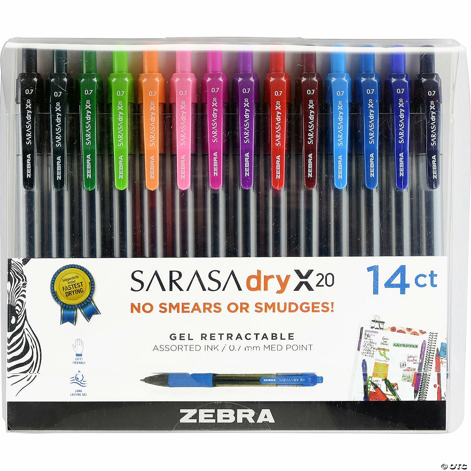 New 🎁 Zebra Pen Sarasa Gel Retractable Gel Pens, Assorted 14-Pack 🎉